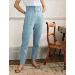 Boden Carrie Paperbag High Waisted Pants Mountain Spring Blue Womens Size 6